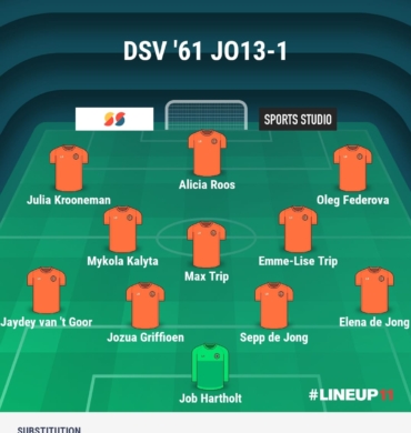 DSV’61 JO13-1 oefent tegen ’t Harde JO13-2